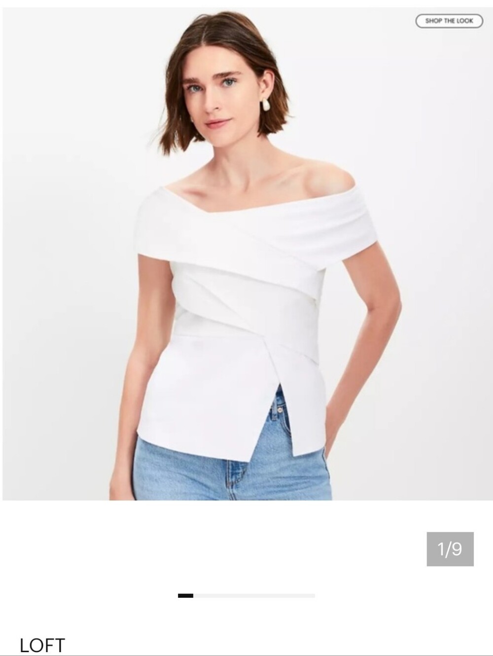 Loft Asymetrical Off The Shoulder Top